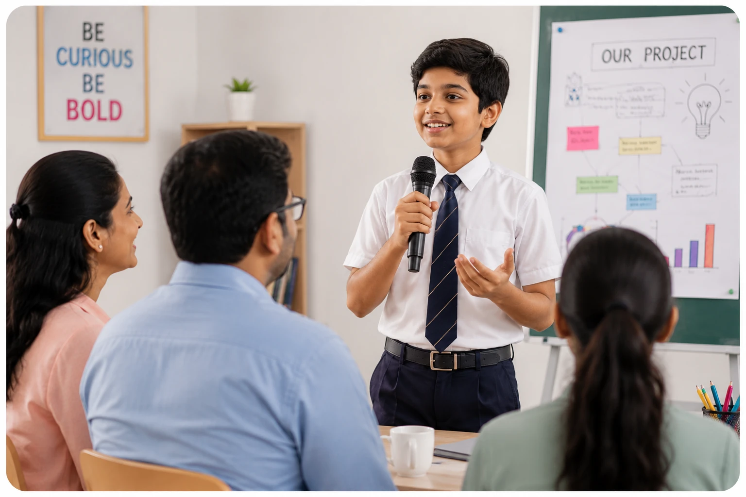 Child speaking confidently and taking initiative